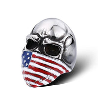 American Flag Skull Ring-MULTICOLOR-316 Stainless Steel Ring-Wild Saints Co.