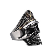 Army Officer Skull Ring-316 Stainless Steel Ring-Wild Saints Co.