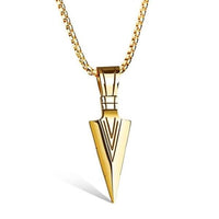 Arrowhead Pendant Necklace-GOLD-316 Stainless Steel Necklace-Wild Saints Co.