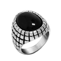 Big Stone Ring-BLACK-316 Stainless Steel Ring-Wild Saints Co.