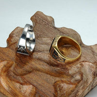 Black Stone Freemason Ring-316 Stainless Steel Ring-Wild Saints Co.