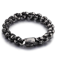 Catacombs Skulls Bracelet-BLACK-316 Stainless Steel Bracelet-Wild Saints Co.