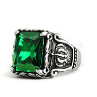 Crown & Gem Ring-GREEN-316 Stainless Steel Ring-Wild Saints Co.