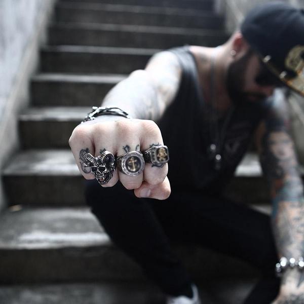 Demon Horns Skull Ring – Wild Saints Co.