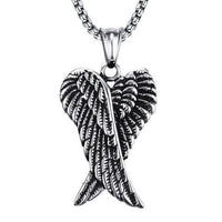Double Angel Wings Pendant Necklace-316 Stainless Steel Necklace-Wild Saints Co.