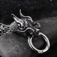 Double Dragon Head Bracelet-316 Stainless Steel Bracelet-Wild Saints Co.