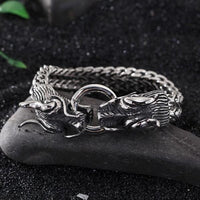 Double Dragon Head Bracelet-316 Stainless Steel Bracelet-Wild Saints Co.
