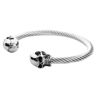 Double Skull Twisted Bracelet-316 Stainless Steel Bracelet-Wild Saints Co.