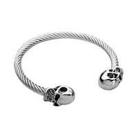 Double Skull Twisted Bracelet-316 Stainless Steel Bracelet-Wild Saints Co.