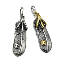 Eagle Claw Feather Pendant Necklace-316 Stainless Steel Necklace-Wild Saints Co.