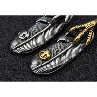 Eagle Claw Feather Pendant Necklace-316 Stainless Steel Necklace-Wild Saints Co.