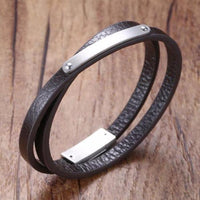 Genuine Leather Double Wrap Around Bracelet-Leather Bracelet-Wild Saints Co.