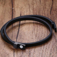 Genuine Leather Double Wrap Around Bracelet-Leather Bracelet-Wild Saints Co.