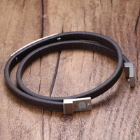 Genuine Leather Double Wrap Around Bracelet-Leather Bracelet-Wild Saints Co.