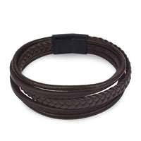 Leather Braided Rope Bracelet-BROWN/BLACK-Leather Bracelet-Wild Saints Co.