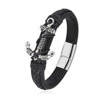 Leather Rope Anchor Bracelet-21cm-Leather Bracelet-Wild Saints Co.