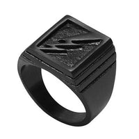 Lightning Bolt Ring-BLACK-316 Stainless Steel Ring-Wild Saints Co.