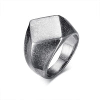 Quadrangle Flat-Top Signet Ring-RETRO STEEL-316 Stainless Steel Ring-Wild Saints Co.