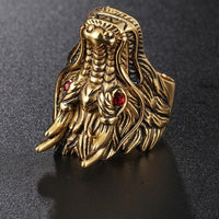 Red Eye Gold Dragon Ring-316 Stainless Steel Ring-Wild Saints Co.