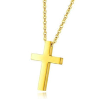 Simple Cross Necklace-GOLD-316 Stainless Steel Necklace-Wild Saints Co.