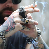 Skull & Crossbones Ring-316 Stainless Steel Ring-Wild Saints Co.