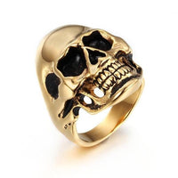 Smiling Skull Ring-8-316 Stainless Steel Ring-Wild Saints Co.