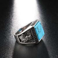 Square Cut Stone Ring-316 Stainless Steel Ring-Wild Saints Co.