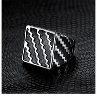 Square Wave Ring-316 Stainless Steel Ring-Wild Saints Co.