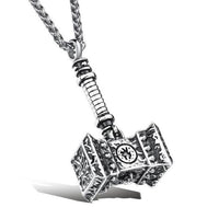 Steel Hammer Pendant Necklace-STEEL-316 Stainless Steel Necklace-Wild Saints Co.