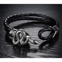Textured Leather Serpent Bracelet-Leather Bracelet-Wild Saints Co.