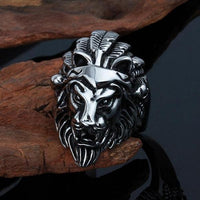 Tribal Lion's Head Ring-316 Stainless Steel Ring-Wild Saints Co.