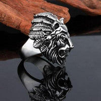 Tribal Lion's Head Ring-316 Stainless Steel Ring-Wild Saints Co.