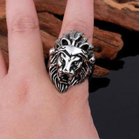 Tribal Lion's Head Ring-316 Stainless Steel Ring-Wild Saints Co.