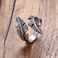 Twisted Feather Wrap Ring-316 Stainless Steel Ring-Wild Saints Co.