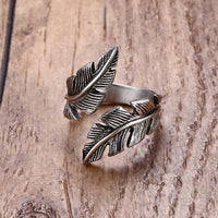 Twisted Feather Wrap Ring-316 Stainless Steel Ring-Wild Saints Co.