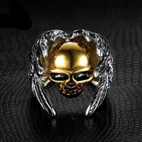 Winged Skull Ring-316 Stainless Steel Ring-Wild Saints Co.