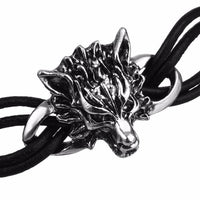 Wolf Heads Leather Bracelet-Leather Bracelet-Wild Saints Co.