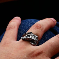 Wrap-Around Crocodile Ring-316 Stainless Steel Ring-Wild Saints Co.