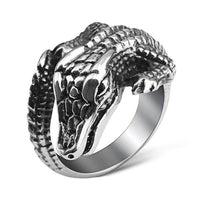 Wrap-Around Crocodile Ring-STEEL-316 Stainless Steel Ring-Wild Saints Co.