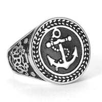 Anchor Signet Ring-STEEL-316 Stainless Steel Ring-Wild Saints Co.