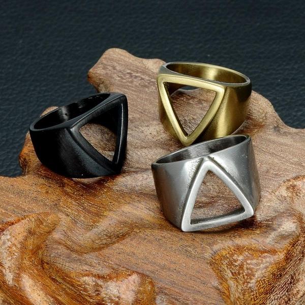 Ancient Triangle Ring-316 Stainless Steel Ring-Wild Saints Co.
