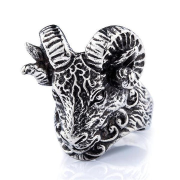 Aries Ram's Head Ring-7-316 Stainless Steel Ring-Wild Saints Co.