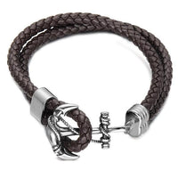 Braided Leather Anchor Bracelet-Leather Bracelet-Wild Saints Co.