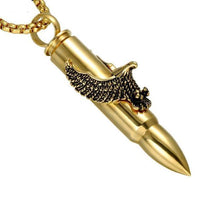 Bullet Eagle Pendant Necklace-BLACK & GOLD-316 Stainless Steel Necklace-Wild Saints Co.