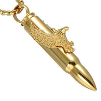 Bullet Eagle Pendant Necklace-GOLD-316 Stainless Steel Necklace-Wild Saints Co.