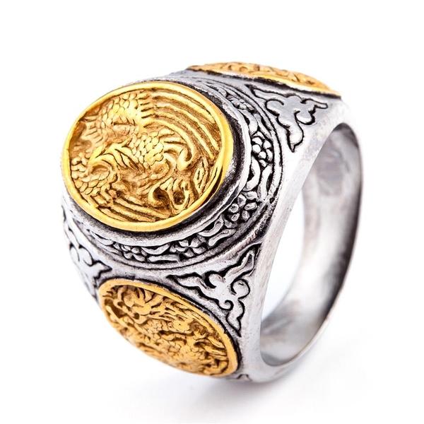 Carved Phoenix Ring-316 Stainless Steel Ring-Wild Saints Co.