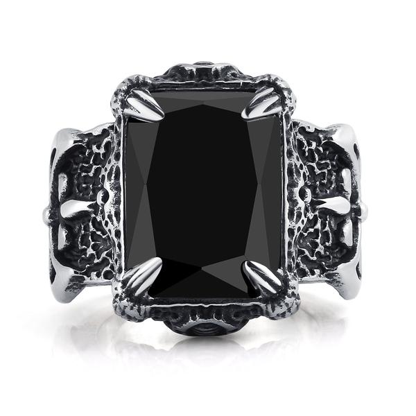 Claw Gem Ring-BLACK-316 Stainless Steel Ring-Wild Saints Co.