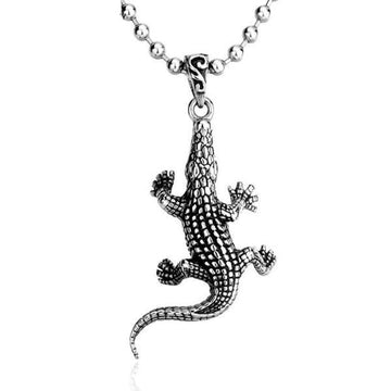 Crocodile Pendant Necklace-316 Stainless Steel Necklace-Wild Saints Co.