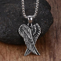 Double Angel Wings Pendant Necklace-316 Stainless Steel Necklace-Wild Saints Co.