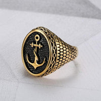 Gold Anchor Chain Snakeskin Ring-316 Stainless Steel Ring-Wild Saints Co.